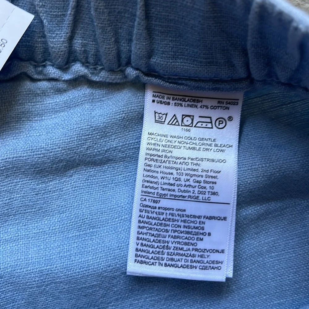 Banana Republic Linen Blend Pants Light Blue Cropped Lightweight Sz XS NWT